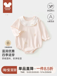 Spring Autumn Newborn Baby Clothes Long Sleeve Crawling Suit Silk Blend Romper Outgoing Dress for Baby Girls No Brand Casual Style