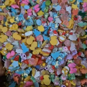 Combo 100 charm slime trong suốt phụ kiện trang trí kẹp tóc làm đồ handmade DIY trang trí tiểu cảnh