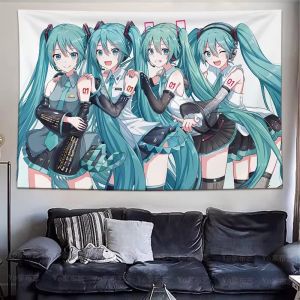 Hatsune Miku Background Cloth Hanging Cloth Anime Animation Girl Live Broadcast Bedroom Bedside Decorative Wall Cloth Tapestry