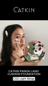 CATKIN Panda BB Cream All Skin Types Medium Coverage Oil-Control Cushion Foundation Conceal 15g x 2
