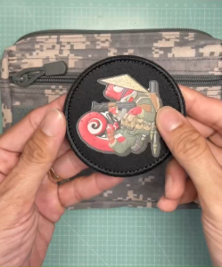 Patch_Velcro dán in KTS hình Tắc Kè Chiến Binhviền thêu tinh xảocó mặt gai dán lên quần áo