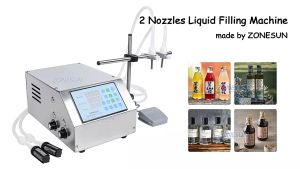 ZS-DPYT2P Liquid Filling Machine Milk Drink Water Beverage Juice Vial Filling Perfume Water Bottle Filler Digital Control Mesin