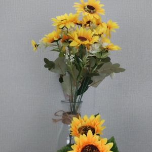 Pot Bunga Matahari Plastik Tangkai Dekorasi Ruangan Rumah Ornamen Hias Sun Flower Import COD PBP161