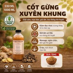 Cốt gừng xuyên khung - Bản nóng sâu - Giải cảm trục hàn giảm nhức mỏi cơ thể