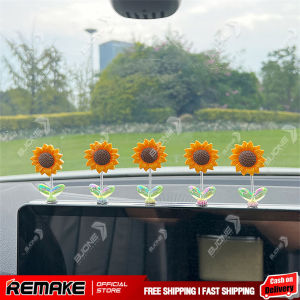 ดอกทานตะวันเขย่าหัว 5 ชิ้น สร้างสรรค์ DIY ตกแต่งรถยนต์ กระจายการรักษาและความสดชื่นด้วยดอกทานตะวัน เครื่องประดับดอกทานตะวันแกว่ง
