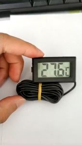 ที่วัดอุณหภูมิ เทอร์โมมิเตอร์ดิจิตอล เครื่องวัดอุณหภูมิ แบบมีสาย ตู้ฟักไข่ ตู้ปลา ตู้เย็น ของเหลว จอLED มองได้ชัด พร้อมถ่าน พร้อมใช้งาน