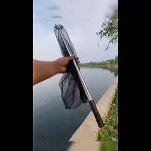 Adjustable Aluminum Fishing Line Tier Net Telescoping Foldable Landing Net Pole Folding Jaring Tali Pancing Jala Ikan