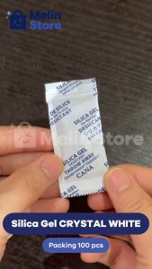 [Packing 100 pcs] Silica Gel CRYSTAL WHITE Anti Lembap & Jamur untuk Makanan Tas Sepatu Kamera Lemari