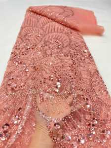 White African Beads Lace Fabric 2026 High Quality Lace French Nigerian Groom Sequins Lace Fabrics For Wedding Party Dress Sewing