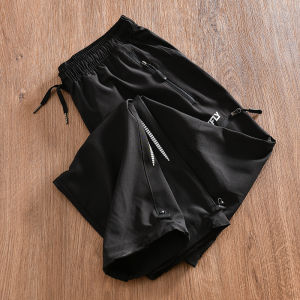 Ultra-Lightweight Tech Fabric Mens Outdoor Sports 3M Reflective Breathable Elastic Quick-Dry Casual Pants Straight Leg Mid-Waist Long Trousers Youth Fashion Summer Season Solid Color