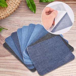 20Pcs Denim Cut Piece Iron On Fabric Patches DIY Rectangular Denim Jean Repair Patches Clothing Repair Patch For Jean Clothes