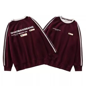 Black Loose Womens Sweatshirt Spring Autumn New Style Retro American Lazy Chic Stripe Top Shoulder Insert Three Bars