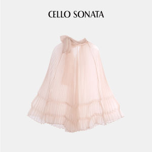 Cello Sonata | French Style Sheer Pleated Bow Blouse