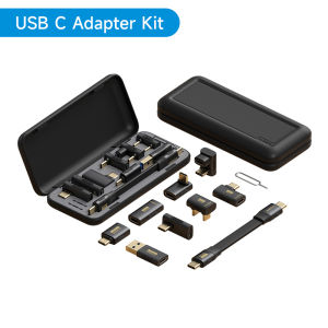Hagibis | Hagibis USB C Adapter Kit Multifunction USB4 Cable USB Type C Right Angle Adapter 90 Degree Set Storage Case SIM Card Eject Pin