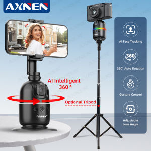 AXNEN | AXNEN P03 Gimbal Selfie Stick for Cellphone and Cameras AI 360 Follow Selfie Stand Face Tracking Desktop Gimbal Gesture Control