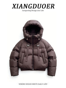 Shalldoer | Warm Thickened Short Coat with Metal Buttons Retro Style