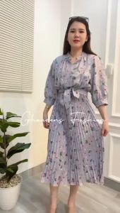Midi Dress Tulip Plisket 1242-3 - Ghaudens