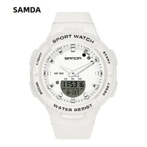 Sanda | Đồng Hồ Điện Tử Hiển Thị Kép Thời Trang SANDA 6005 Dành Cho Bé Trai Và Bé Gái Dây Đeo Silicon Đồng Hồ Đeo Tay Thể Thao Kỹ Thuật Số-analog Dành Cho Học Sinh