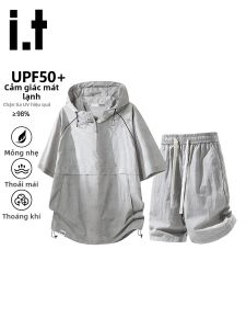 izzue | Bộ Đồ Thể Thao Mùa Hè Chất Liệu Lụa Đá Thông Gió Khô Nhanh Có Mũ