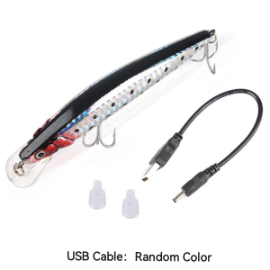 USB Charging Water Rechargeable Fishing Lure Bright Color 3D Eyes Fishing Helper Smooth and Rapid Action Swimbait for Fishing