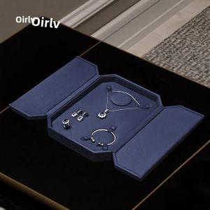 Hộp Đựng Trang Sức Nhung Hình Bát Giác Oirlv - Hộp Quà Tặng Bộ Trang Sức Với Hộp Đựng Nhẫn Vòng Cổ Bông Tai Lắc Tay Màu Đen/xanh Dương/xám