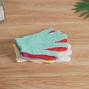 Exfoliating Body Gloves Loofah Skin Massage Sponge Cloth Shower Skin Body Brush Scrub(Random Color)