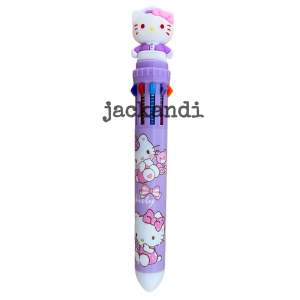 Pulpen Anak 10 Warna Cinnamoroll Hello Kitty My Melody Kuromi Pen Gel Cetek 3D Lucu Karakter Kartun 0.5mm