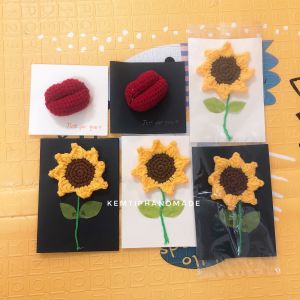Thiệp hoa hướng dương thiệp đôi môi nổi thiết kế handmade