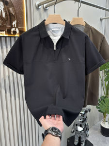 Premium Loose Short Sleeve Polo Shirt Mens Summer Fashion Brand Fake Two-Piece Half Sleeve Turn-down Collar Top