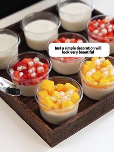 50Pcs Transparent Pudding Cup Ice Cream Cup Mini Dessert Plastic Container With Lid Dessert Cup