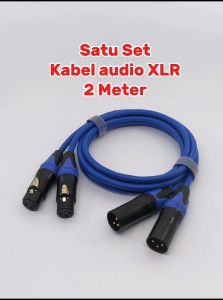 Terlaris Kabel Set Mixer Ke Power XLR Male XLR Female Kabel Biru Canare/Sinar PT Ewindo 2 Meter Termurah