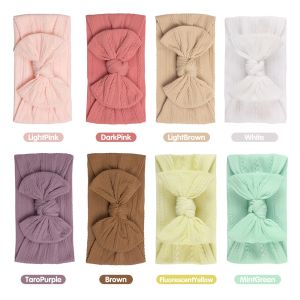 เด็กทารกหญิงผูกโบว์ผ้าคอตตอนสายคาดหัวทารกยืดหยุ่นเนื้อนิ่มเครื่องประดับผมที่คาดผมเด็กสำหรับเด็ก