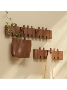 Modern Minimalist Piano Key Wall Mounted Clothes Hanger Solid Wood Multi-Purpose Hanging Rack No Drilling Required Storage Organizer