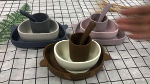 Baby Silicone Meal Set - Set Alat Makan Dari Silicone / Peralatan makan set bayi / Alat makan bayi silikon/ Peralatan Makan Bayi/ Set Tempat Makan Bayi Silikon