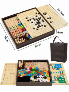 Multi-Function Wooden Board Game Set