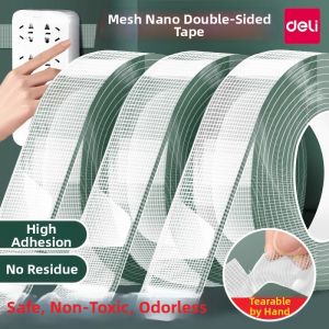 deli | Nanoscale Grid Base Easy Tear Transparent High Adhesion Tape