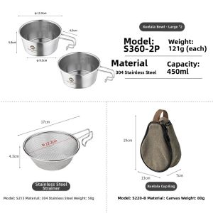 Campingmoon | Camping Stainless Steel Multi-functional Meal Bowl