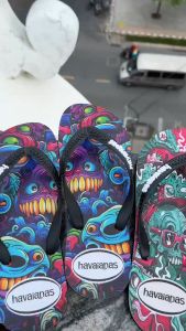 Dép kẹp tông lào nam xỏ ngón in 3D họa tiết cá tính phong cách bền bỉ êm ái.