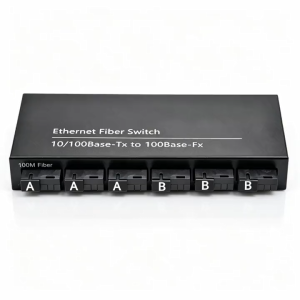 ATS-6F2E 6 SC Fiber Port + 2 RJ45 Ethernet Port 10/100Mbps Fiber Media Converter Switch Ethernet Fiber Switch for CCTV Project Network