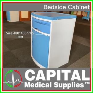 Hospital Bedside Cabinet with Drawer and Cup Board Hook Plastic Colour Blue (Primaplus)(WINGUARD)