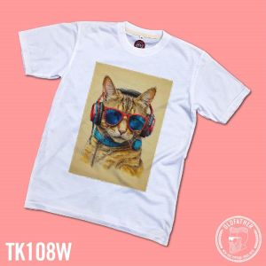 เสื้อยืดคอกลมแขนสั้น ผ้าTK พิมพ์ระบบ Sublimation นุ่ม สวมใส่ สบาย ระบายอากาศไม่ร้อน ( รหัสสินค้า TK 108 )