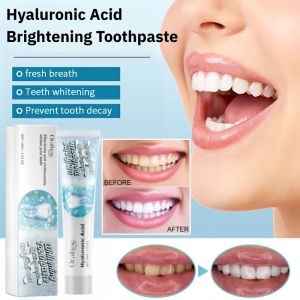 Hyaluronic Acid Brightening Toothpaste Freshens Breath Reduces Plaque Dual-Effect Whitening Toothpaste Oral Care