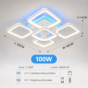 Modern Ceiling Lights Which Pink Purple Blue Backlight Lamp Remote Control Dimming Interior LED Chandelier Living Room Decor