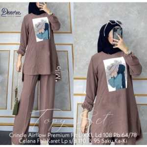 ONE SET CRINKLE SABLON WANITA KEKINIAN/SETELAN TERMURAH/SETCEL SABLON TERLARIS