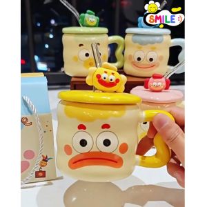 Smile😊 พร้อมส่ง💯 แก้วกาแฟ พร้อมกล่องของขวัญ ลายตัวตลกสวย น่ารัก ราคาดี ชาวออฟฟิศนักเรียนนักศึกษา เหมาะมาก แก้วน้ำ