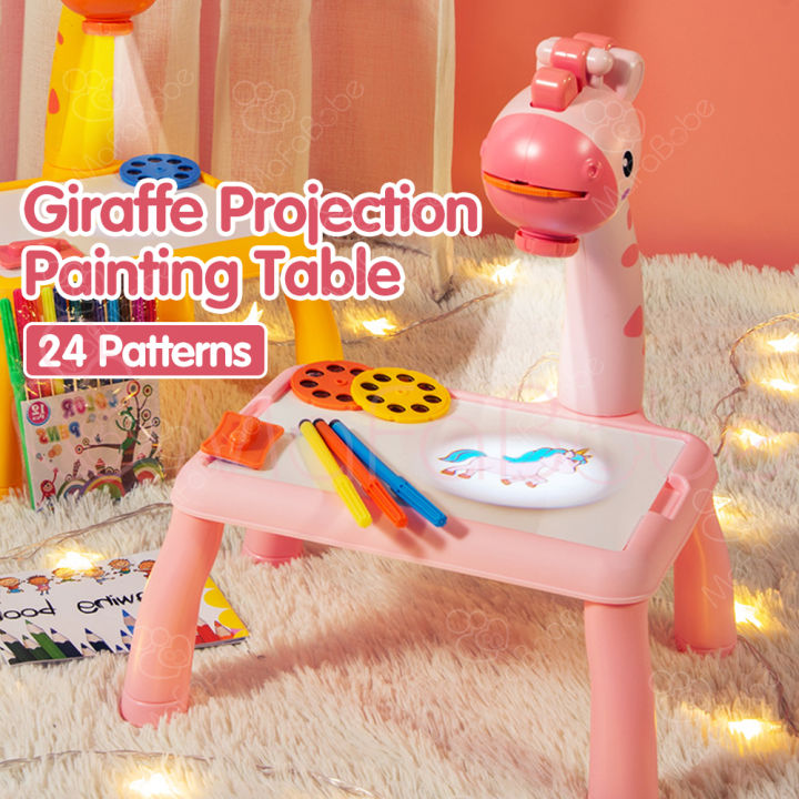 Mafababe Giraffe Projector Drawing Board Kids Painting Learning Table Writing Board Toddler Educational Toys