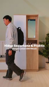 Cubic Lemari Pakaian Minimalis / Wardrobe Baju Motif Kayu / LUNA LPM 201