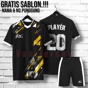 Jersey Olahraga Pria Wanita Baju Jersey Gratis Sablon Nama & Nomor Punggung Dewasa Sepakbola/Futsal/Voli/Badminton/Tenis/Gym