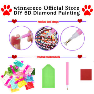 ปักเพชร งานฝีมือ 5D ภาพวาดเพชรเจาะเต็มรอบ DIY สำหรับเดียวกับเส้นตาและมือฆอลูจูเสริมจีน 5 วัตถุประสงค์