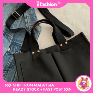 iFASHION 2201 Women Large Capacity Portable Shoulder Canvas Tote Bag Beg Tangan Kapasiti Besar